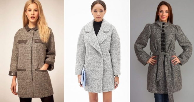 Пальто букле – 100 самых модных моделей для девушек и женщин