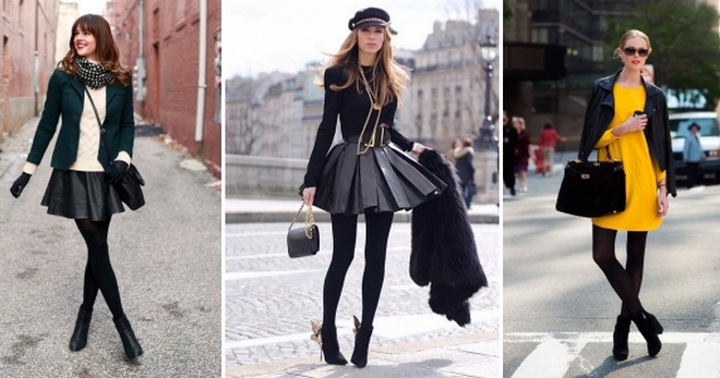 С чем носить черные колготки – фото-обзор самых модных и актуальных сочетаний