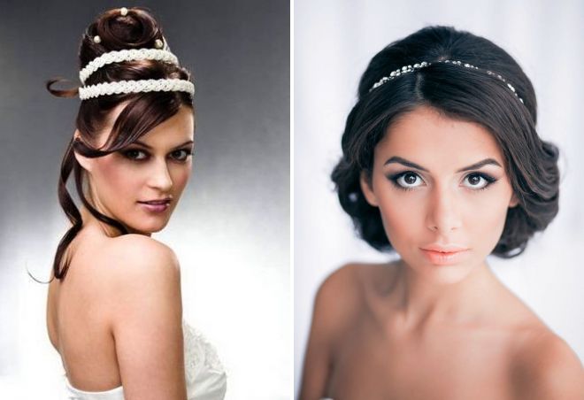 свадебные прически на средние волосы греческий стиль