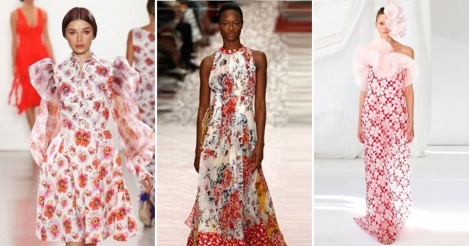 Весенние коллекции платьев 2019 цветочный принт