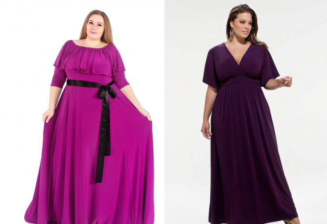 фиолетовое платье в пол для женщин