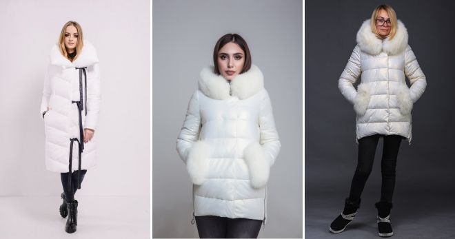 Модные цвета пуховиков зима 2019-2020 белый