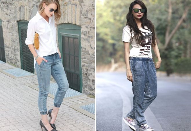 с чем носить женские джинсы-джоггеры