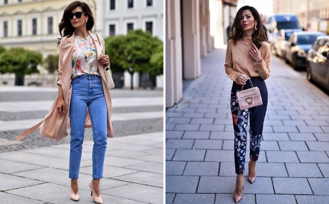 модные образы с джинсами 2019