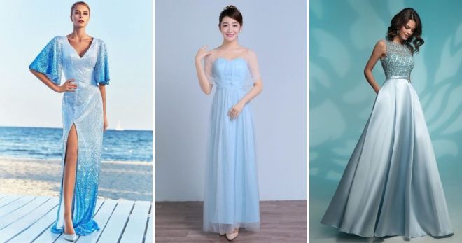 Вечерние платья 2019 - какие цвета в моде голубой
