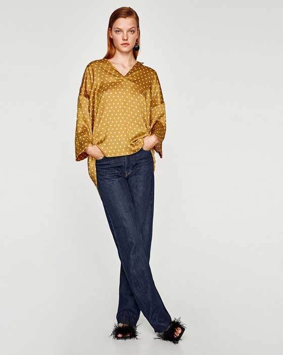 Zara блузка с джинсами