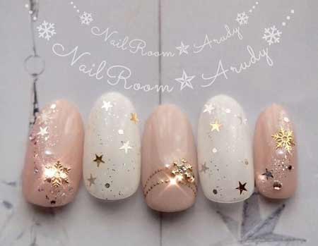 Nails новогодние звездочки