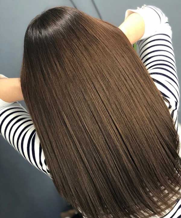 Холодный средне-коричневый модный цвет волос