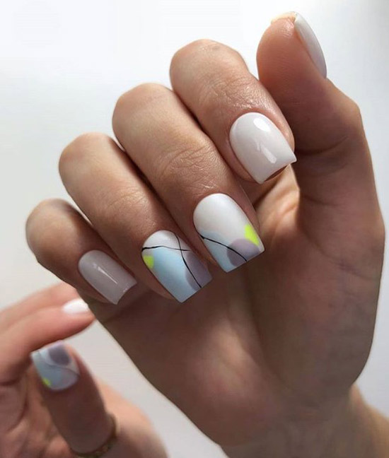 Дизайн ногтей с акварельными красками