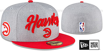 Hawks ROPE STITCH DRAFT Grey-Red Fitted Hat by New Era