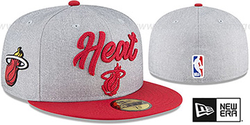 Heat ROPE STITCH DRAFT Grey-Red Fitted Hat by New Era