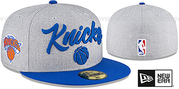 Knicks ROPE STITCH DRAFT Grey-Royal Fitted Hat by New Era