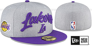 Lakers ROPE STITCH DRAFT Grey-Purple Fitted Hat by New Era