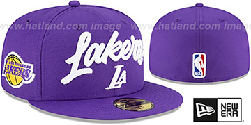 Lakers ROPE STITCH DRAFT Purple Fitted Hat by New Era