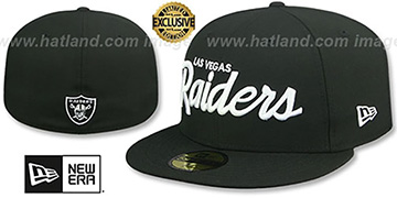 Raiders NFL TEAM-SCRIPT Black Fitted Hat by New Era