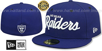 Raiders NFL TEAM-SCRIPT Royal Fitted Hat by New Era