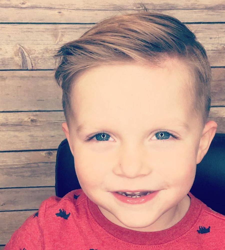 Side part hairstyle for toddler boys