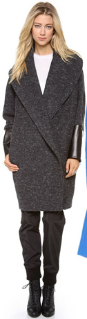 Kaelen Flecked Wool Cocoon Coat