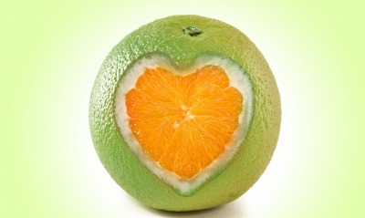 апельсин зеленый кожура сердце